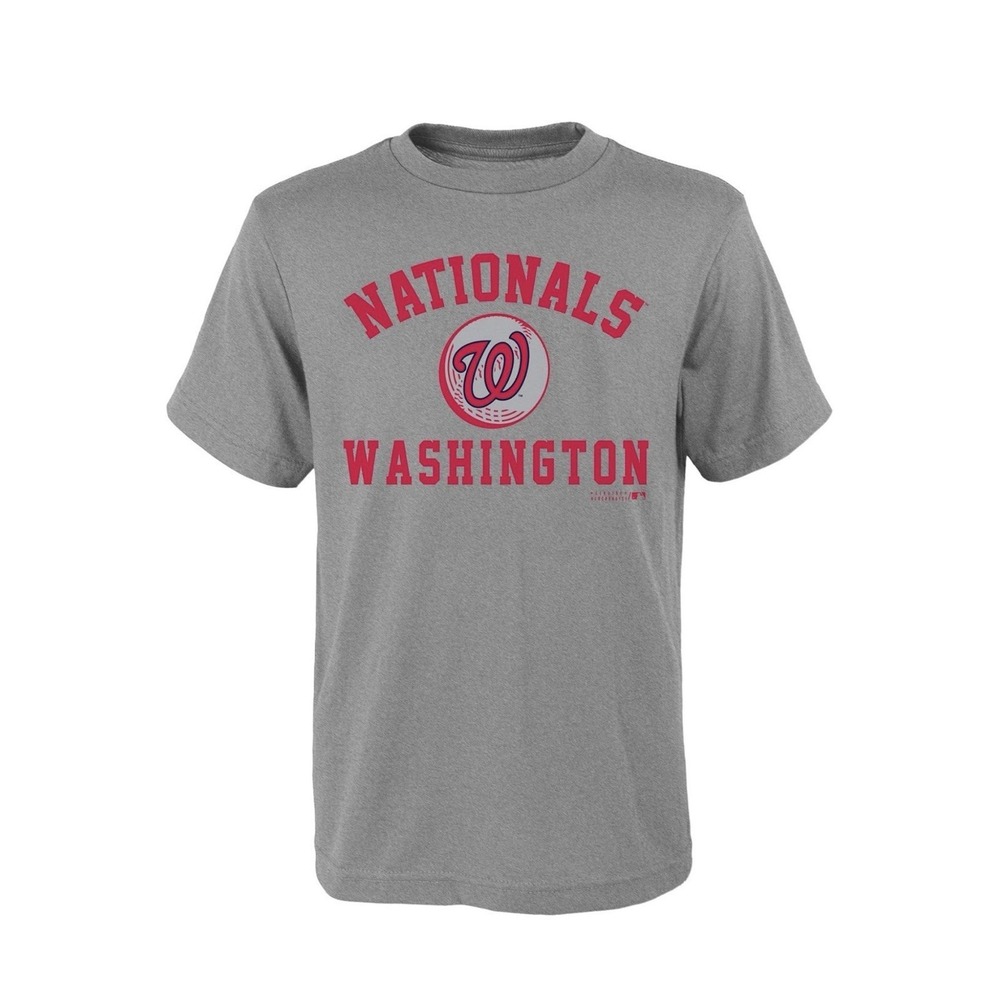 New Washington Nationals Shirt Boys Medium (10-12) T-shirt Gray Outerstuff MLB